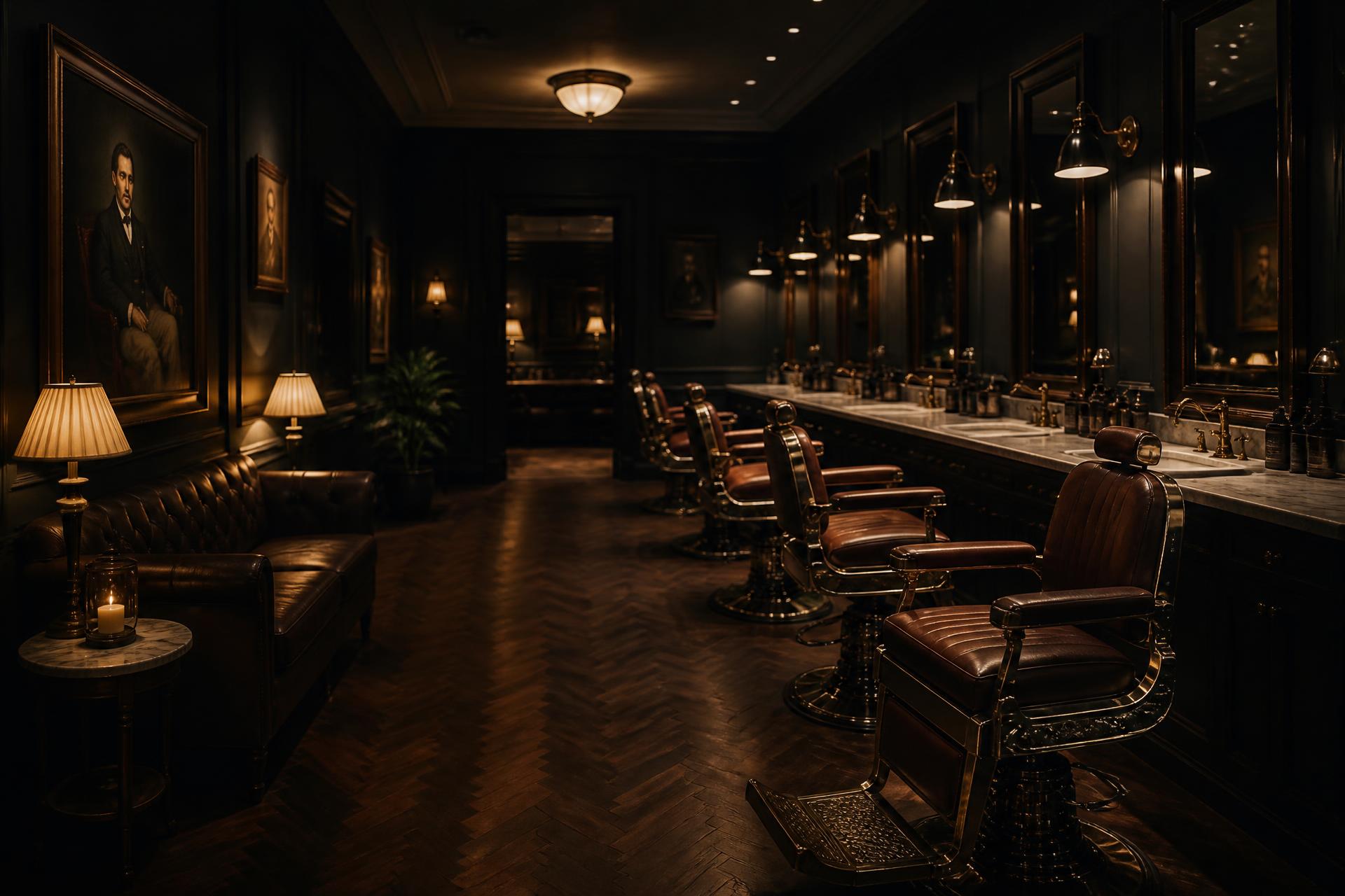 Intérieur du salon de barbier